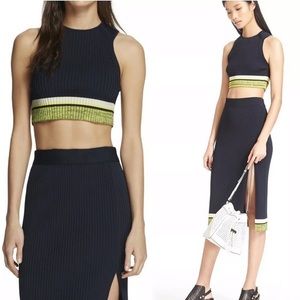 Rag and Bone Sheridan Ribbed Sleeveless Skirt Set in Dark Blue